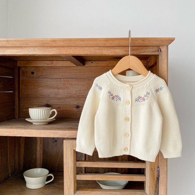 2025 Autumn Clothing Easiest For Match Infant Girls Baby Cotton Yarn 0-3 Years Old Casual Embroidered Long Sleeve Knitted Cardigan Jacket - Image 5