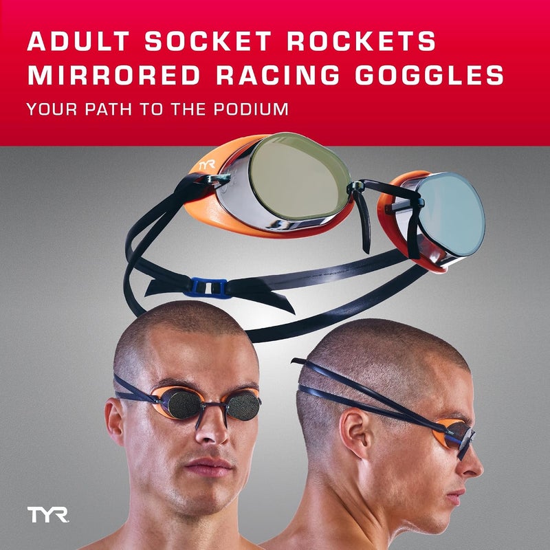 TYR Adult Socket Rockets 2.0 Mirrored Swim Goggles - Image 3