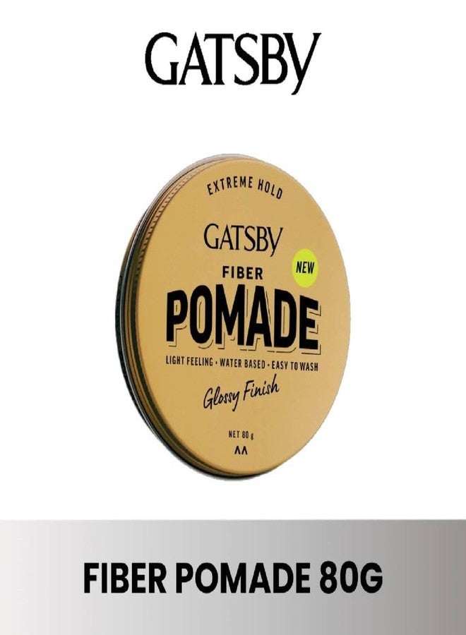 GATSBY Japan's No. 1 Fiber Pomade 80g | Glossy Finish | Enriched with Pro-Vitamin B5 and Keratin - Image 2