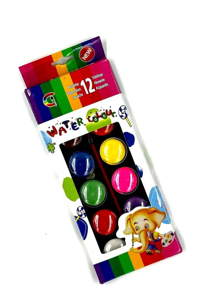 راهالايف 12 PC Water Colour Set with Box – Vibrant Colours for Artists, Beginners & Kids – Perfect for Painting, Drawing, and DIY Crafts - Image 2