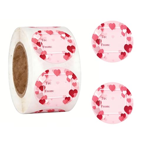 Hodmopli Happy Mother's Day Tag Stickers 1.5 Inch Heart to & from Mother's Day Gift Tags Stickers for Envelopes Seal Boxes Cards Wedding Gift Wrapping Bags Christmas Decorations(Pack 500) - Image 1