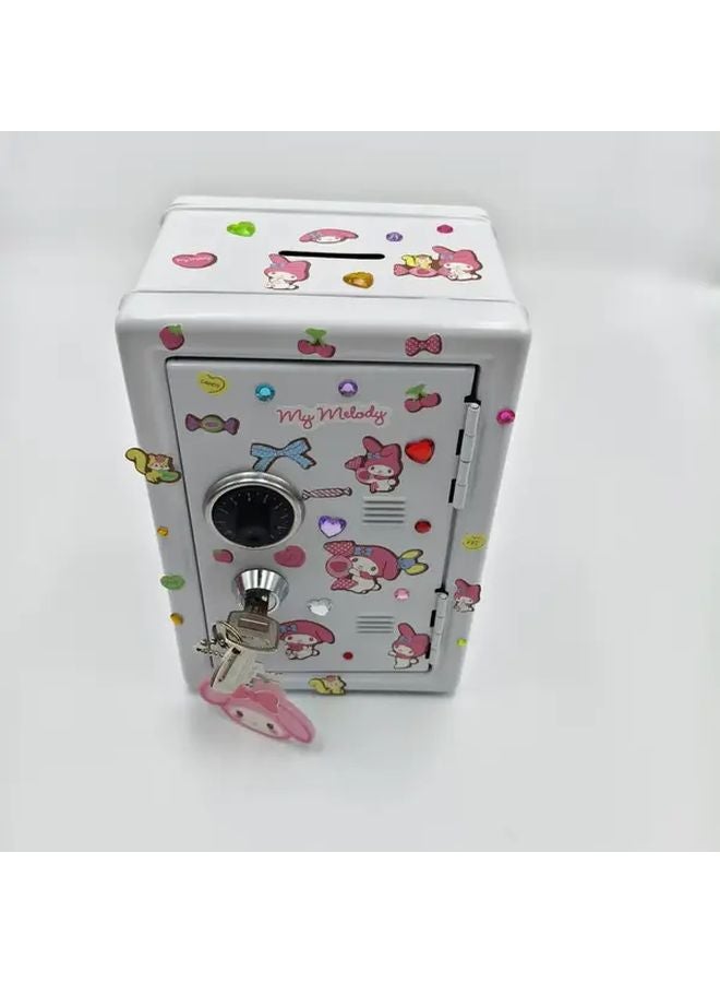 My Melody White Metal Safe With Coin Slot And Key Lock - Image 1