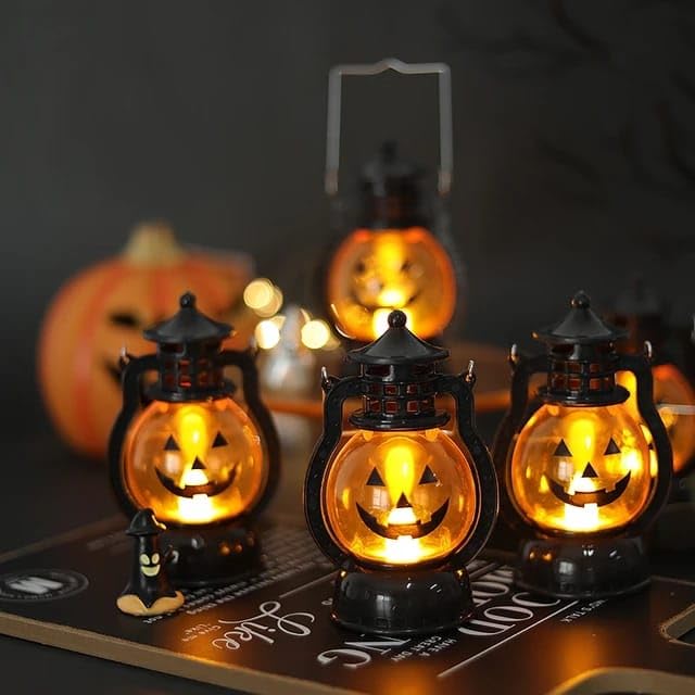 Generic 1 Pcs Halloween Dec Prop Pumpkin Witch Lantern Hand Skull Lamp Portable Nightlight Ghosty Light 1pcs ramdon lamp  - Image 3