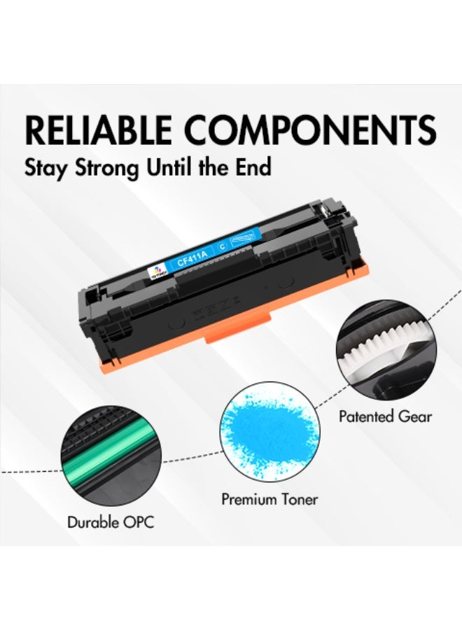 410A Cyan With Update Chip Toner Cartridge Is Compatible with HP Color LaserJet Pro M452, Pro MFP M477fdn, Pro MFP M477fdw (CF411A Cyan) - Image 3