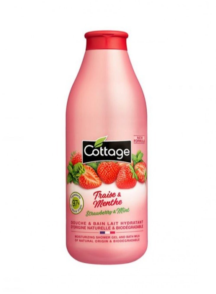 Cottage Moisturizing Shower Milk With Strawberry And Mint Extracts 750ml