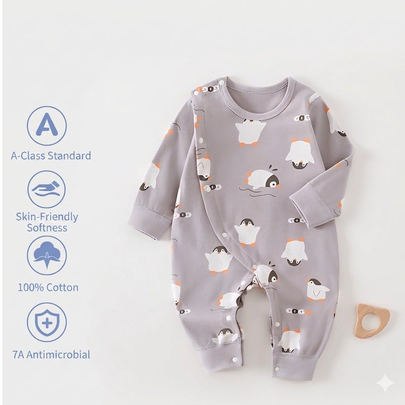 Pumpkin Luxury Penguin 9-Piece Baby Gift Set - Newborn Essentials with Premium Silver Travel Suitcase u0026 Keepsake Card - Soft Cotton Plush Penguin Theme for Boys u0026 Girls - Image 5