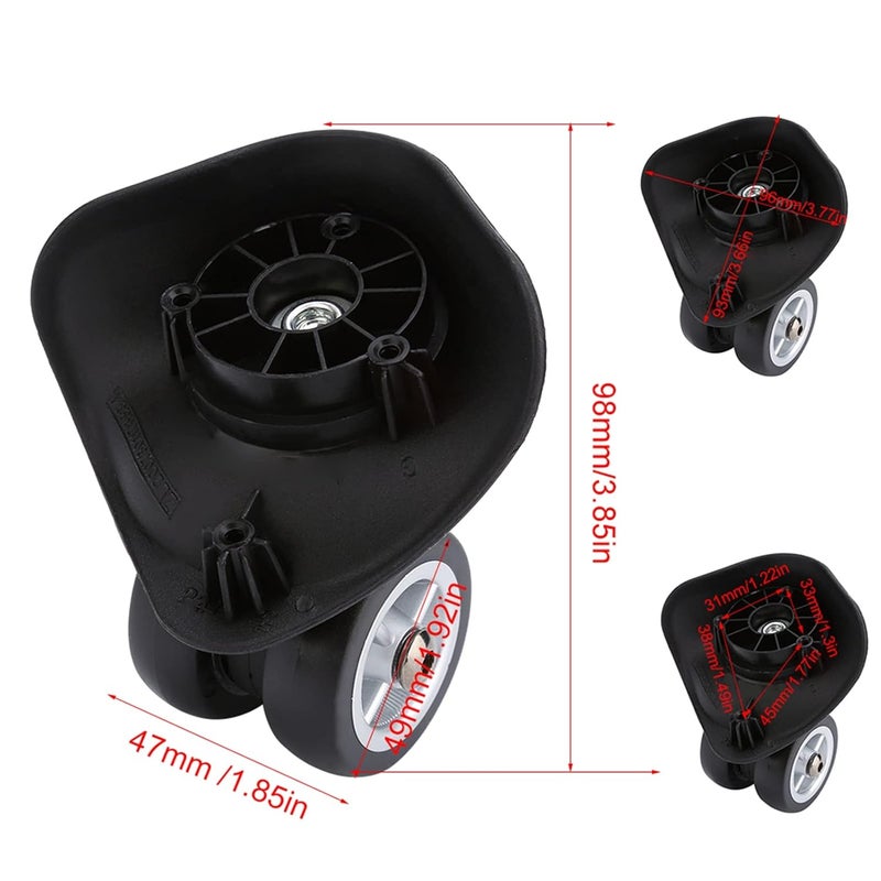 CHICIRIS Luggage Wheels Replacement 2Pcs PVC Trolley Suitcase Wheels - Image 4