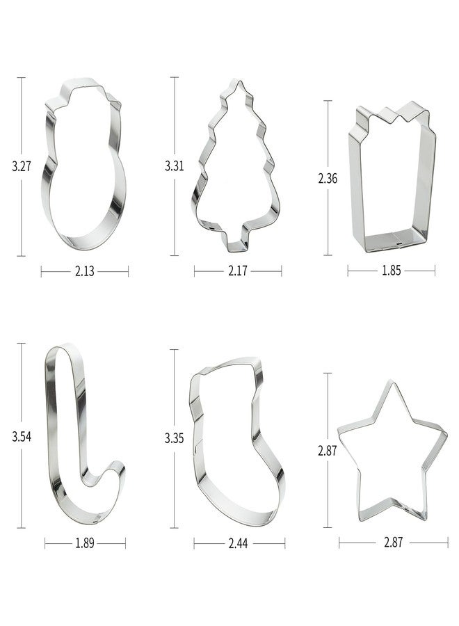 Kasmoire Christmas Cookie Cutter Set-12Pcs Stainless Steel Cookie Molds-Snowman,Christmas Tree,Gingerbread Man,Candy Cane,Snowflake & More Shapes For Baking - Image 3