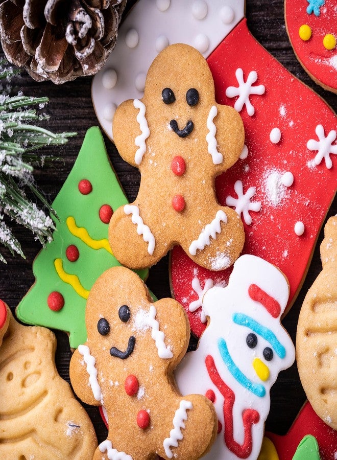 Kasmoire Christmas Cookie Cutter Set-12Pcs Stainless Steel Cookie Molds-Snowman,Christmas Tree,Gingerbread Man,Candy Cane,Snowflake & More Shapes For Baking - Image 5