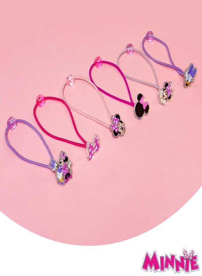 LUV HER Disney Minnie Mouse Elastic Hair Ties for Girls - Multicolored, Durable Elastic - Pack of 6 - Ideal Hair Accessories for Ponytails & Buns, Ages 3+ - Image 3