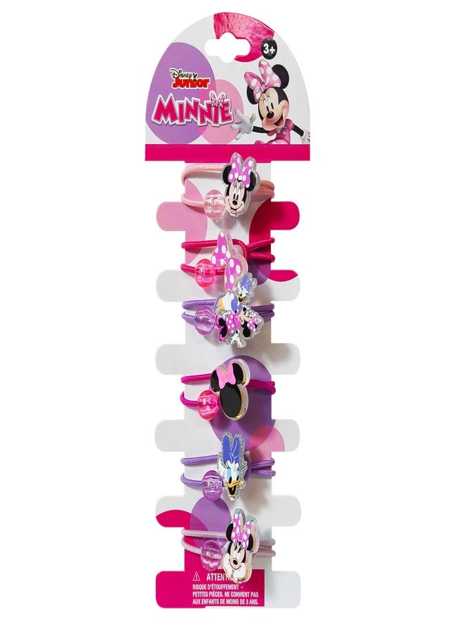 LUV HER Disney Minnie Mouse Elastic Hair Ties for Girls - Multicolored, Durable Elastic - Pack of 6 - Ideal Hair Accessories for Ponytails & Buns, Ages 3+ - Image 1