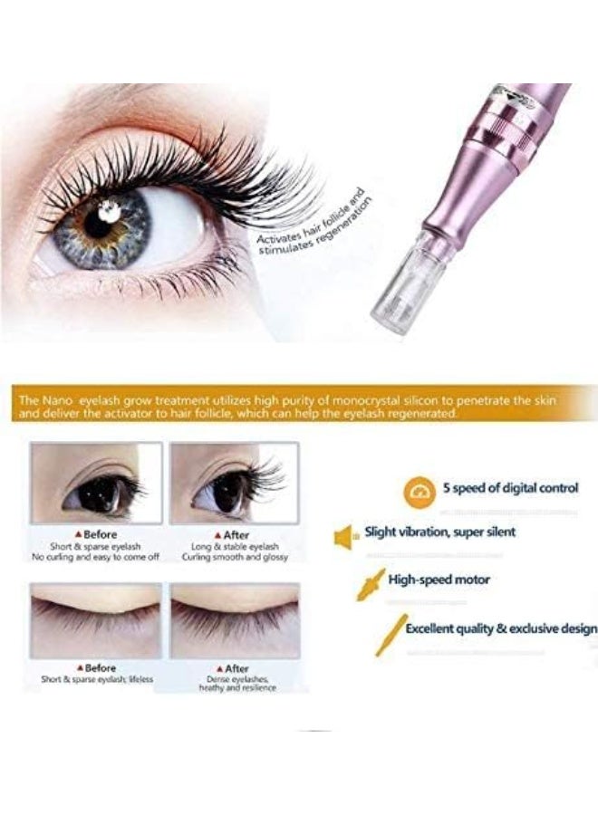 جهاز ديرما بن احترافي – قلم ميكرونيدلينج كهربائي لاسلكي مع 2 كارتريدج إبر 12 سن لتجديد البشرة - Image 4