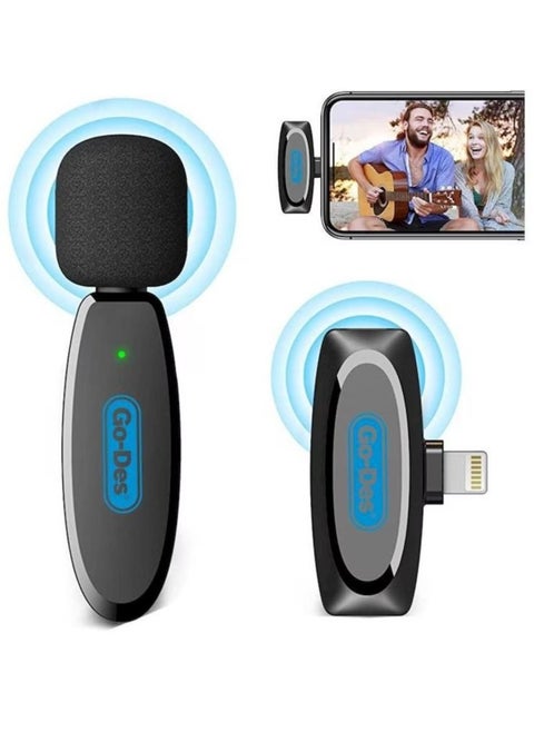 Auto-Syncs Clip-on 2.4G Wireless Lavalier Microphone For iPhone And iOS Devices 20M Accessibility