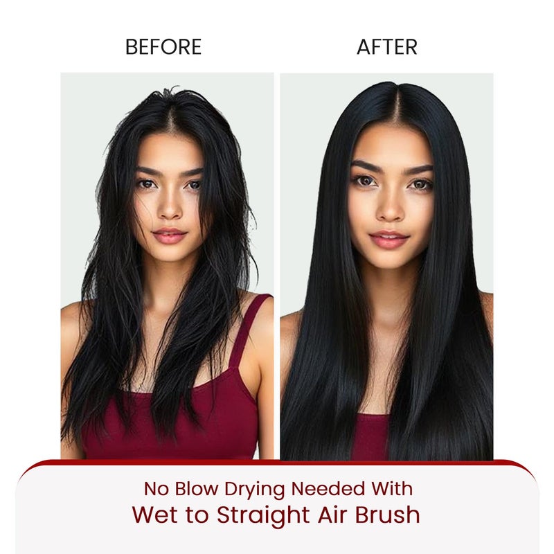 MakeMeeBold Wet to Straight Air Brush & Heat Protectant Mist Combo | 1200W Wet to Dry Hair Straightener with Smart Airflow | 1.4" Ceramic Plates & Teeth | 3 Air Speed Settings - Image 4