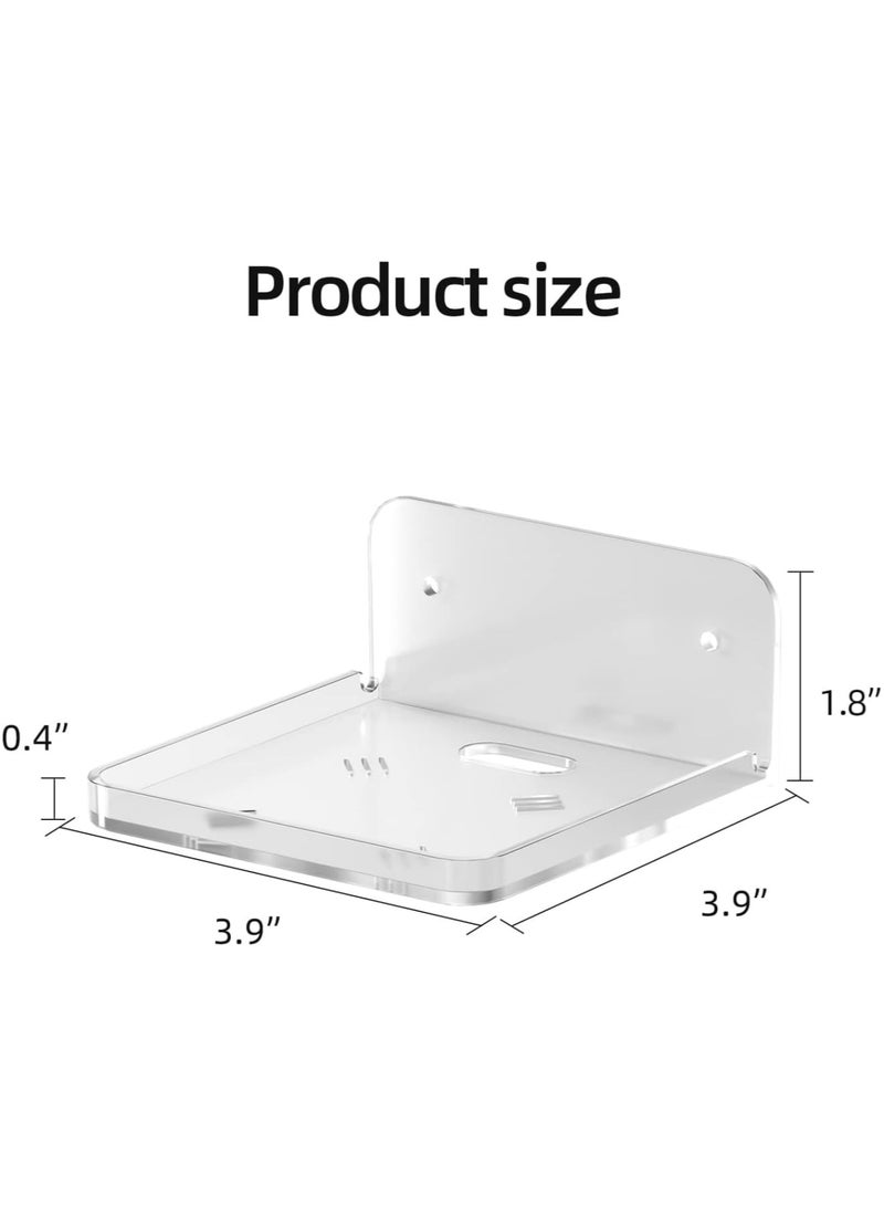 Suntown Clear Acrylic Floating Shelf, Adhesive Wall Shelf Security Camera Small Items Mini Shelf for Living Room, Bathroom, Bedroom (Adhesive & Drilling), 2 Pcs - Image 5