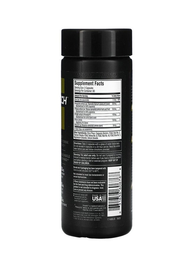 MuscleTech Proseries Alpha Test Maximum Strength Testosterone Booster Dietary Supplement 120 Capsules - Image 2