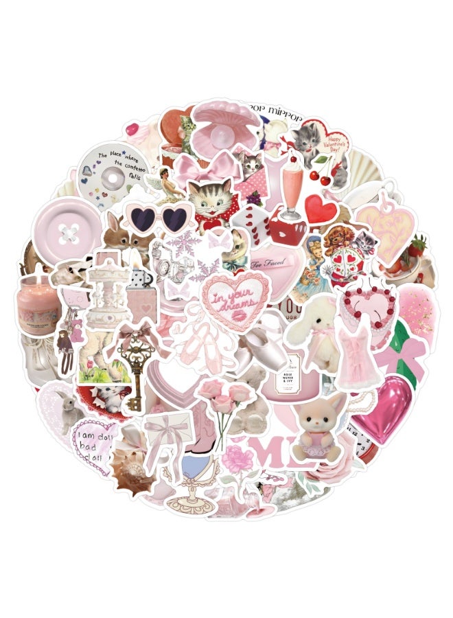 NIBEMINENT 120 Pcs Coquette Deco Kit Waterproof Stickers, High Definition Printing Bright Colors, Suitable for Laptop Skateboard Luggage Water Bottle Guitar DIY - Image 1