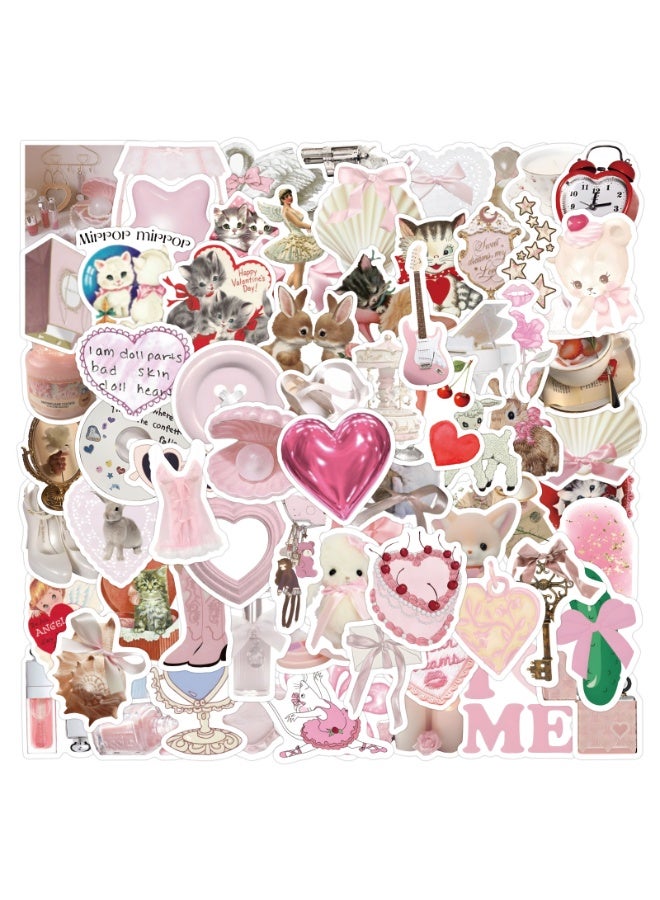 NIBEMINENT 120 Pcs Coquette Deco Kit Waterproof Stickers, High Definition Printing Bright Colors, Suitable for Laptop Skateboard Luggage Water Bottle Guitar DIY - Image 2