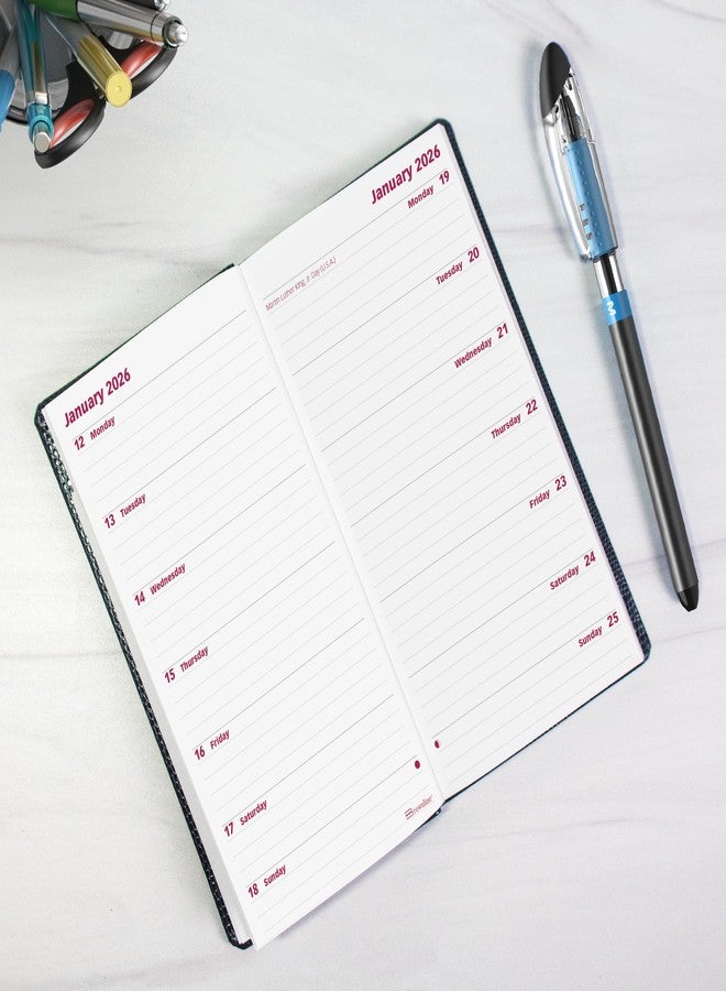براونلاين مخطط براونلاين® الأساسي لمدة أسبوعين، 12 شهرًا، من يناير إلى ديسمبر، غلاف مخيط، 6 بوصات × 3.5 بوصة، أسود (C5626.81Z-26) - Image 3