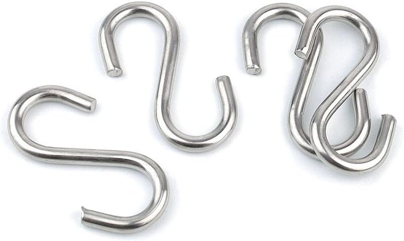 Hamineler 15 Pack Heavy Duty Stainless Steel S Shaped Hooks 2.2 Inch Long 1/5 Inch Thickness S Metal Hooks - Image 3