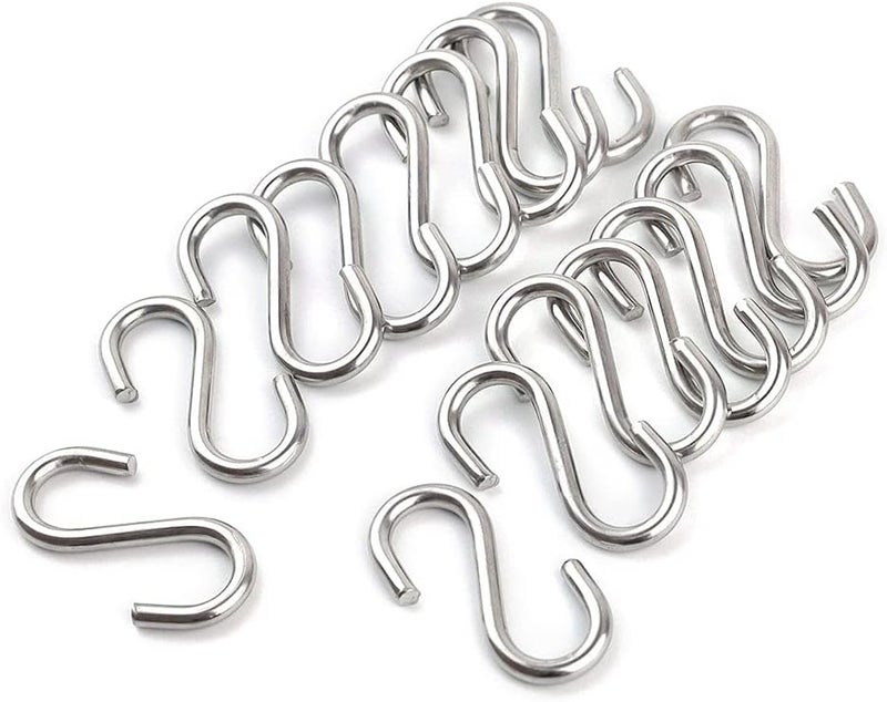Hamineler 15 Pack Heavy Duty Stainless Steel S Shaped Hooks 2.2 Inch Long 1/5 Inch Thickness S Metal Hooks - Image 5