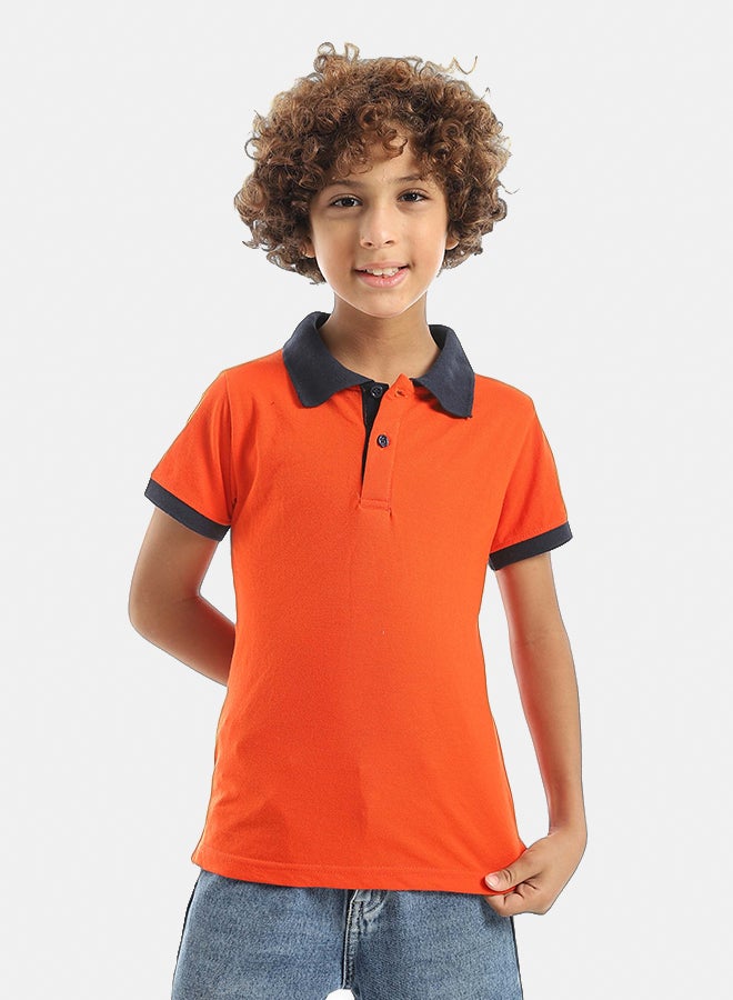 Red Circle Half sleeve polo t-shirt Kids Unisex - Image 1