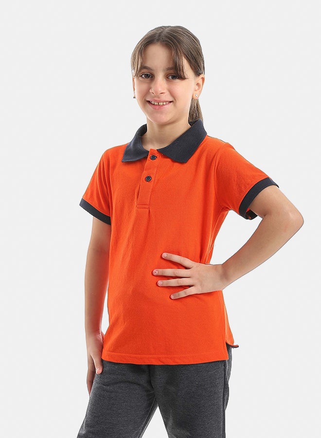 Red Circle Half sleeve polo t-shirt Kids Unisex - Image 4