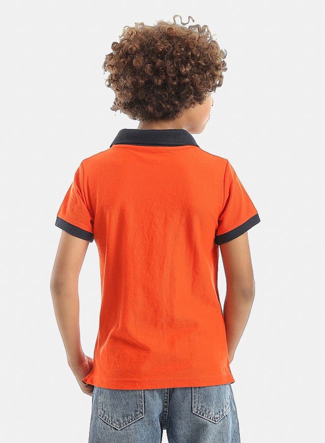 Red Circle Half sleeve polo t-shirt Kids Unisex - Image 5