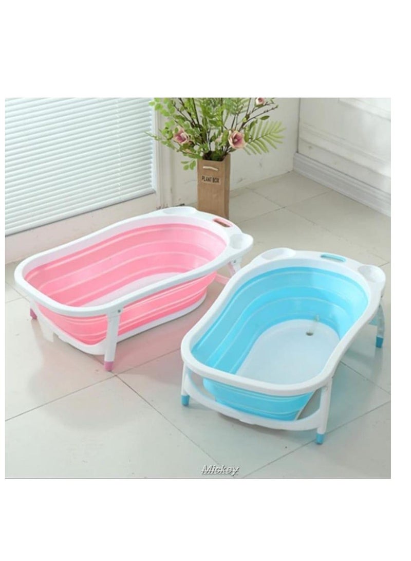 بيج حوض استحمام الأطفال القابل للطي كبير وسميك للأطفال الجالسين والمستلقين - Image 1