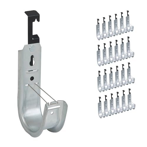 ICC Batwing J Hook 2” with Retainer Clip - Galvanized Steel Cable Management Hooks for Hanging Cable to Hanger Wire and Threaded Rod - Rust-Resistant, EIA and TIA Compliant - 2 Inch 25 Pack - Image 1