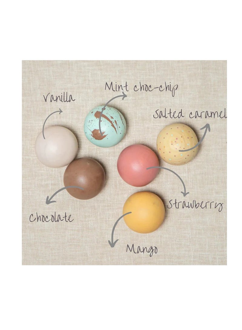 بيرتش آند باغز مجموعة ألعاب الآيس كريم الخشبية مجموعة ألعاب الآيس كريم الخشبية العضوية، مجموعة ألعاب تظاهر صديقة للبيئة من أجل متعة مستدامة لأطفالك الصغار - Image 3