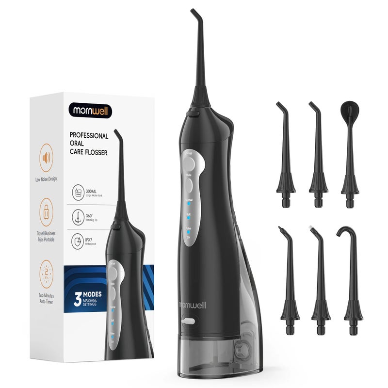 Mornwell Water Flosser Teeth Picks 6 Jets 3 Modes Portable Cordless D52 Water Floss For Teeth Cleaner IPX7 Waterproof Oral Picks - Image 1