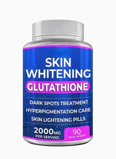 2000mg 90Capsules Glutathione Whitening Pills，Effective Skin Lightening Supplement for Dark Spots, Melasma & Acne Scars - Anti-Aging Antioxidant