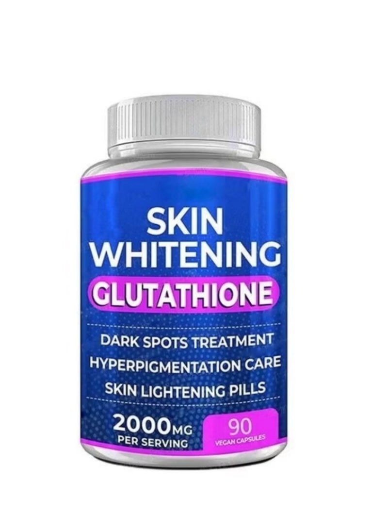 SKIN - 2000mg 90Capsules Glutathione Whitening Pills，Effective Skin Lightening Supplement for Dark Spots, Melasma & Acne Scars - Anti-Aging Antioxidant - Image 1