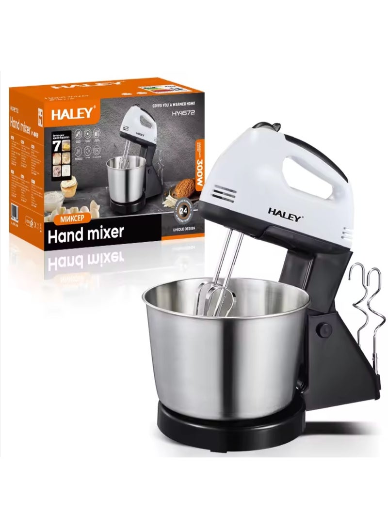 Haley 300W Home Kitchen Electric Household Electric Food Mixer 7-Speed ​​Egg Beater Egg Beater Cake Mixer Handheld Tabletop Dough Mixer - Image 1