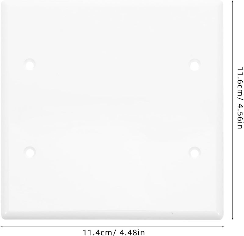 MAGICLULU 4pcs White Blank Outlet Cover Plates, Fire-resistant Plastic Wall Socket Covers with Screws, Standard Size Faceplate for Residential and Commercial Electrical Outlets - Image 2