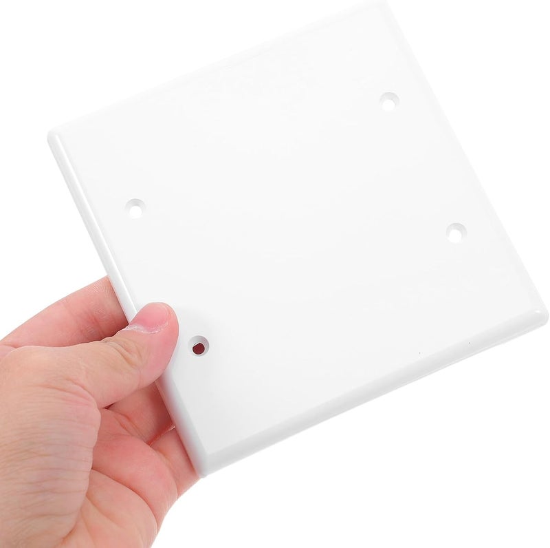 MAGICLULU 4pcs White Blank Outlet Cover Plates, Fire-resistant Plastic Wall Socket Covers with Screws, Standard Size Faceplate for Residential and Commercial Electrical Outlets - Image 4