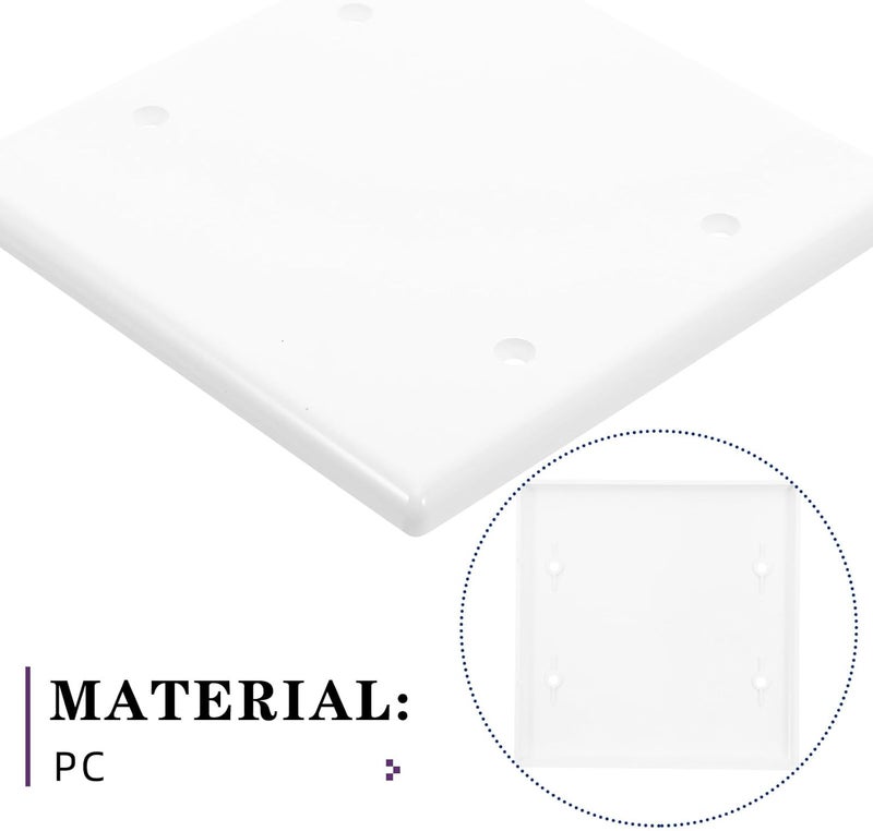 MAGICLULU 4pcs White Blank Outlet Cover Plates, Fire-resistant Plastic Wall Socket Covers with Screws, Standard Size Faceplate for Residential and Commercial Electrical Outlets - Image 3