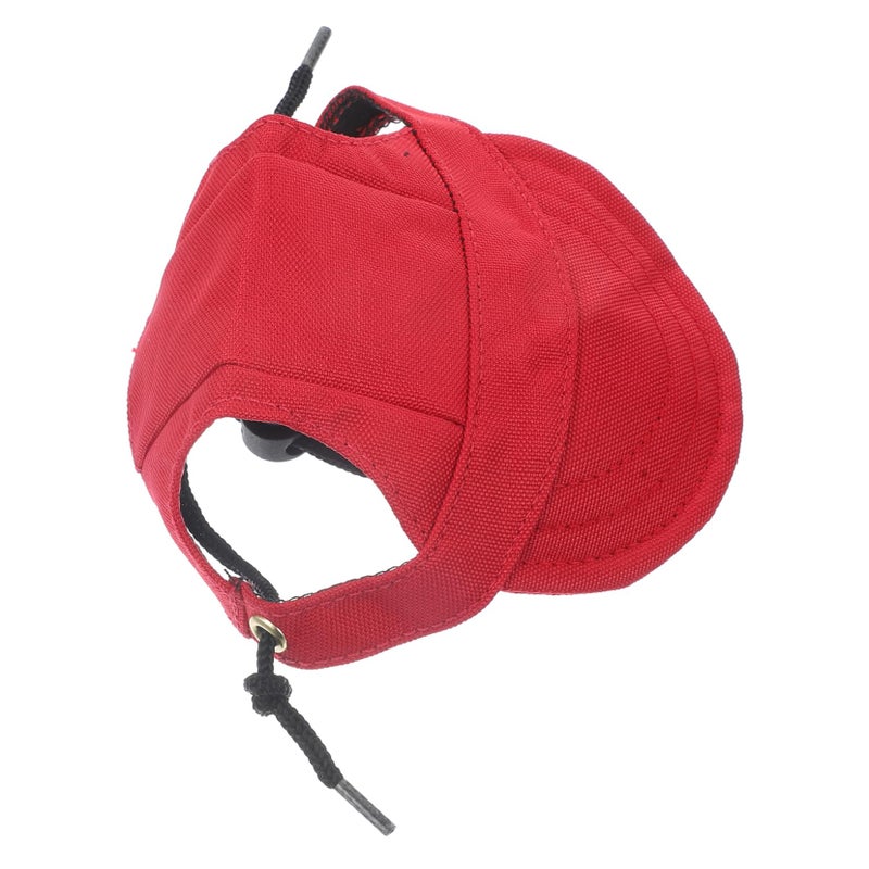 Red Dog Baseball Cap 2pcs Set Comfortable Peaked Hat For Pets Outdoor Activities - Image 2