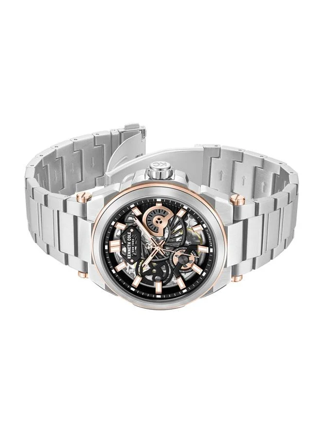 Kenneth Cole New York Downtown Men's 42mm Automatic Watch with Black Dial & Stainless Steel Bracelet