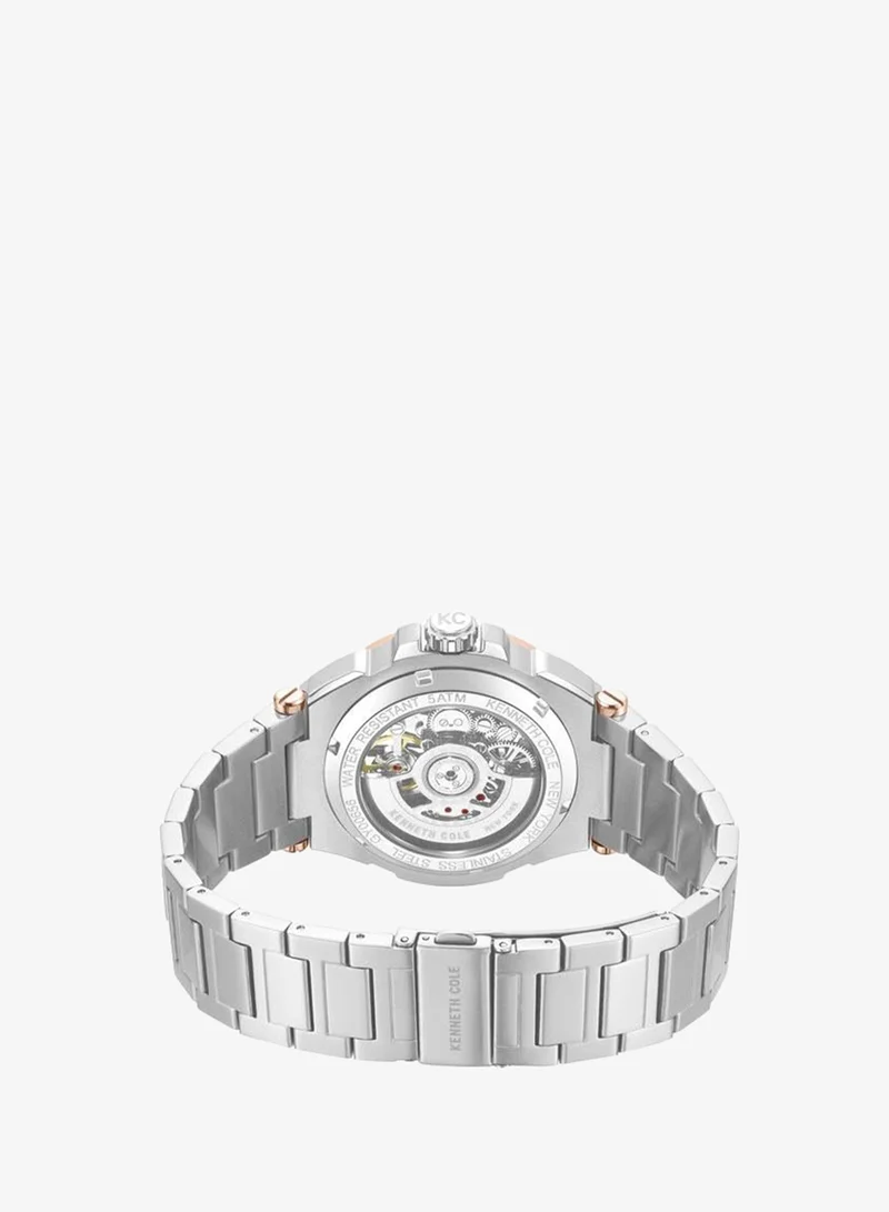 Kenneth Cole New York silver Downtown Men's 42mm Automatic Watch with Black Dial & Stainless Steel Bracelet for Men | Best Price UAE