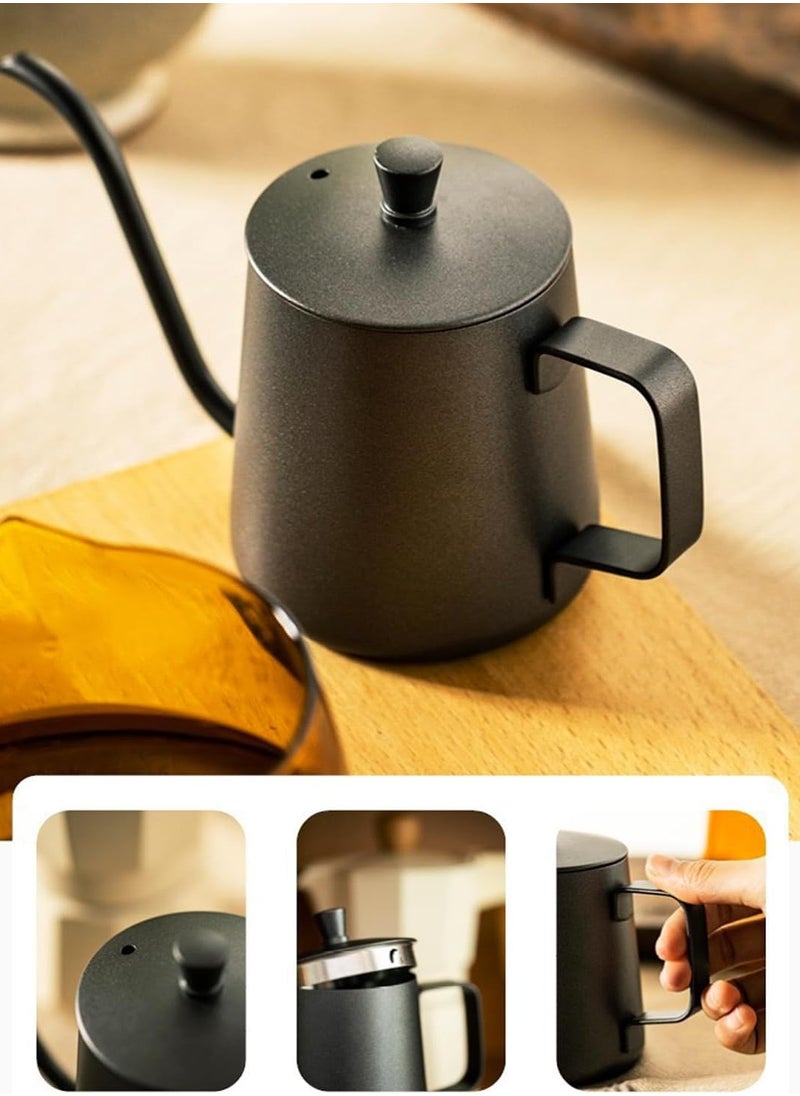 AMINAC V60 Coffee Maker Set, All-in-One Pour Over Drip Coffee Maker with 600ml Glass Server, Stainless Steel Gooseneck Kettle, Manual Grinder, Scale, Filters, Accessories & Travel Bag (13 Sets)  - Image 5