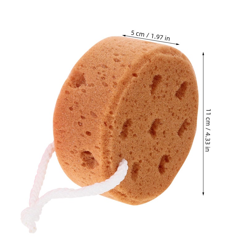 3pcs Honeycomb Bath Sponge Set Exfoliating Back Scrubber Soft Foam Bathing Balls Yellow Brown Pink - Image 3