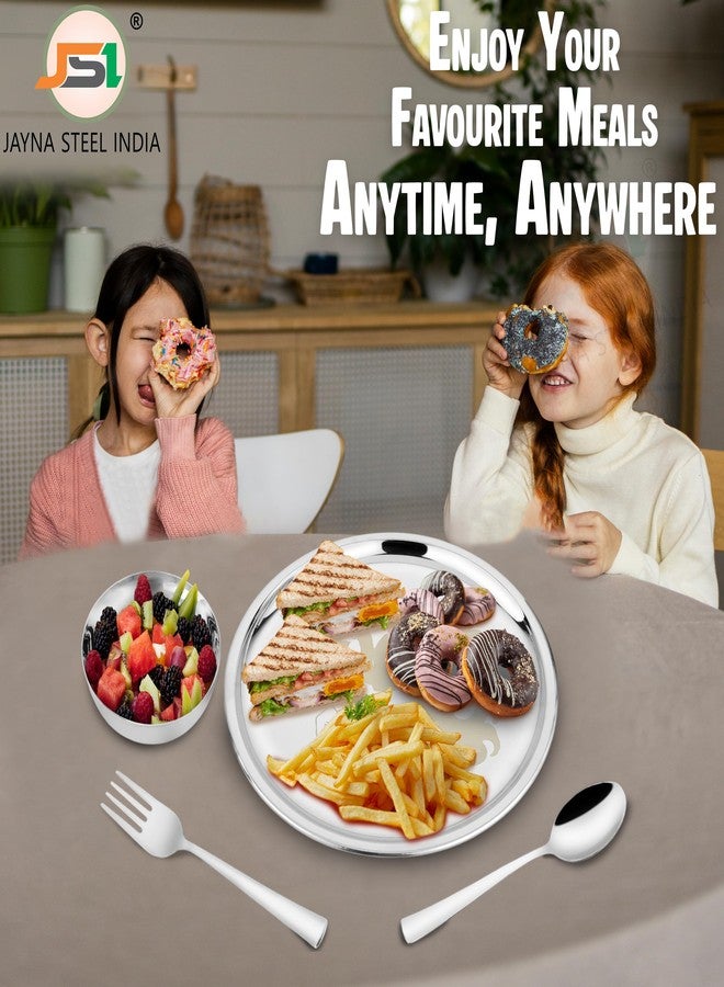 JSI طقم عشاء من الفولاذ المقاوم للصدأ من JSI مكون من 5 قطع للأطفال - طقم ثالي غداء متين من الفولاذ المقاوم للصدأ عيار 304 - نقش باندا دائم بالليزر - تصميم جذاب وأنيق - أطباق آمنة للطعام ذات حواف ناعمة - Image 3