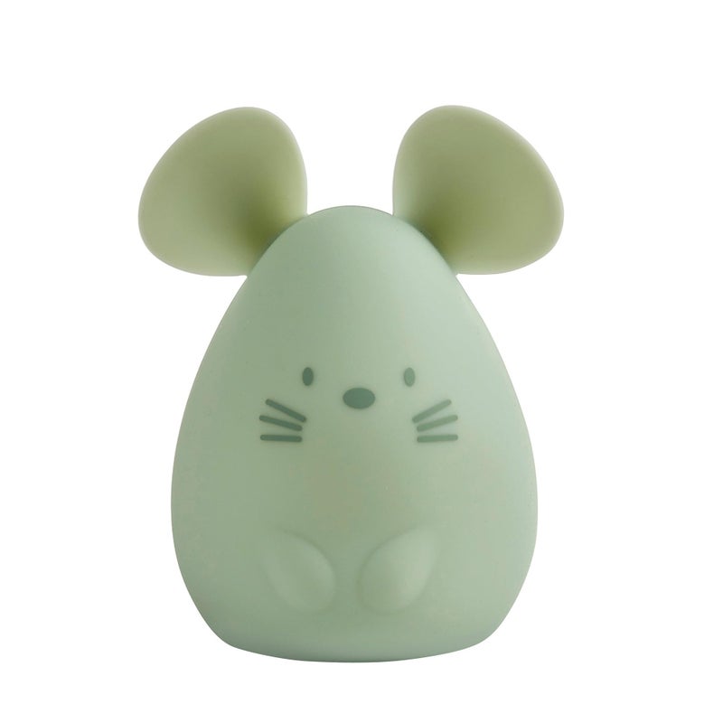 BOON Nattou - Mouse Night Light, Baby Sleep Aid, Toddler Comfort Light, 7 Colours, BPA Free, 16cm, PETA Approved Vegan Silicone, Green - Image 1
