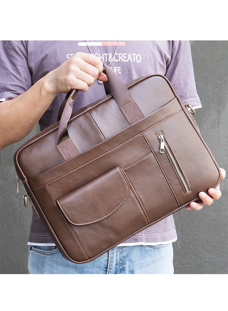Laptop bag for men, laptop bag leather, business briefcase, large capacity for 14 inch computer  - Image 5