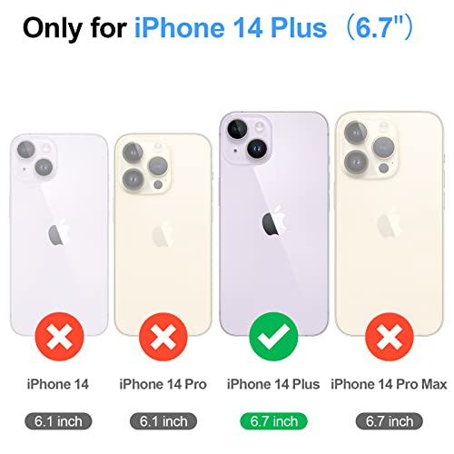 Antsturdy Compatible with iPhone 14 Plus Wallet CaseRFID Blocking PU Leather Phone Case Women Men Flip Shockproof Cover Strap Zipper Pocket Credit Card Holder Slots for Apple 14 PlusWine Red - Image 3