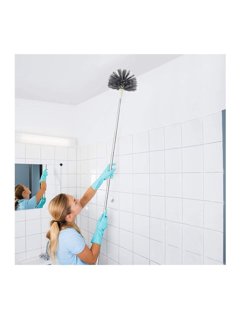 Duster with Extra Long Extension Pole,Womdee Microfiber & Cobweb Double Replacement Heads Extendable Dusters for Cleaning High Ceiling Fan, Cars