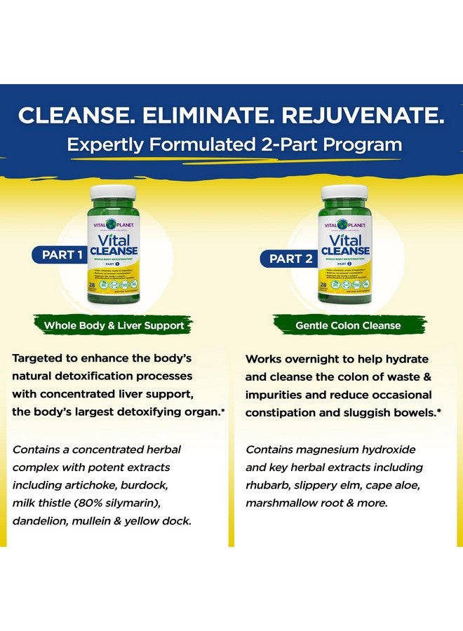 Vital Planet Vital Planet - Vital Cleanse with Milk Thistle, Magnesium, Cape Aloe and Herbs, Natural Supplement for Occasional Constipation and Healthy Elimination, 2-Part - 14 Day Kit, 56 Capsules - Image 4
