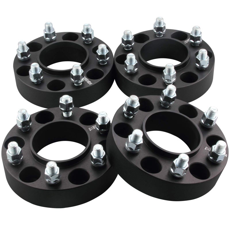 DCVAMOUS 4PC Black 6x135 Hubcentric Wheel Spacers 15 Inch with 14x2 Studs Compatible with Ford 6 Lug 6x135mm for 20042014 F150 20032014 Expedition 20032014 Navigator 20062014 Mark LT